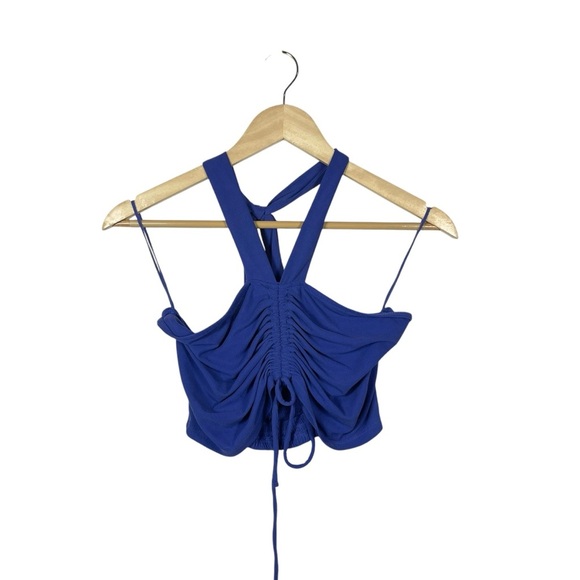 Urban Outfitters UO Tia Halter Cinched Crop Top in Purple Size M - Picture 4 of 13